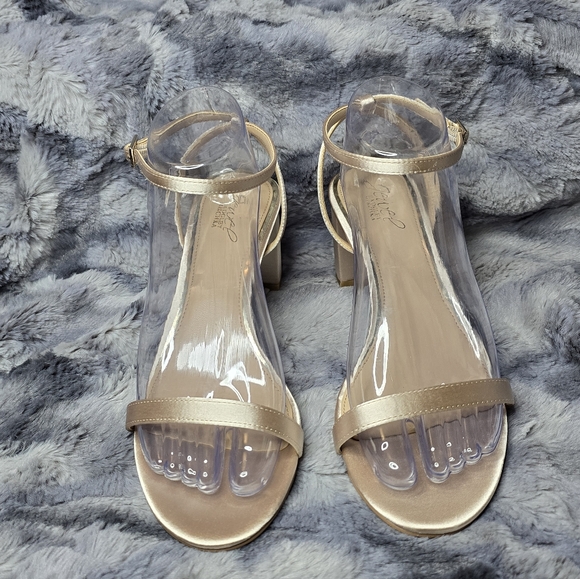 NWB Jewel Badgley Mischka Danni II Block Heel Sandals In Champagne‎ Size 8.5 - Picture 4 of 8
